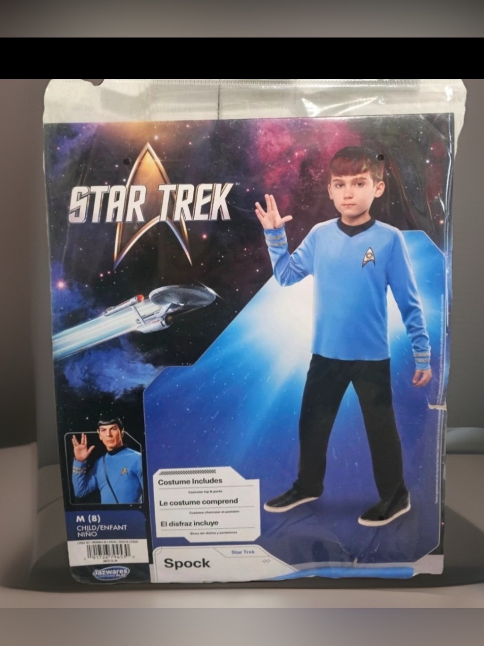 Star Trek Mr. Spock Child’s Costume Size 8 (M) Shirt & Pants NEW